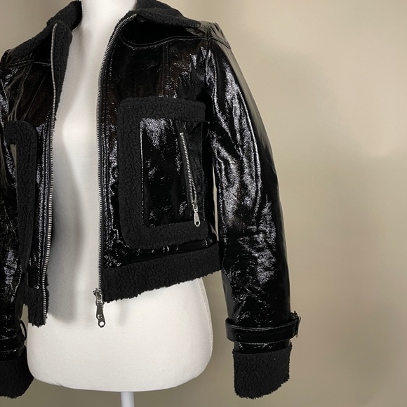 Rebecca Minkoff Corinna Jacket With Faux Trim in Black - Picture 3 of 13